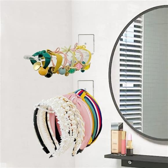 Acrylic Headband Holder Wall 5 Pack Clear Hanging  Organizer Storage Girls Women main image 4